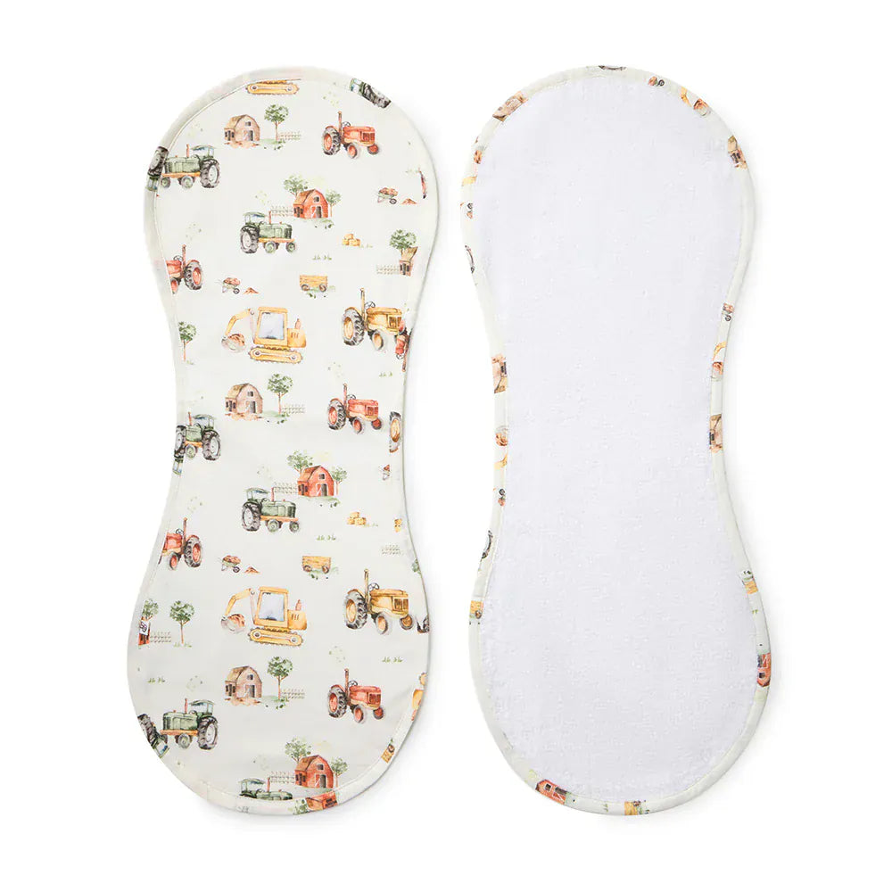 Snuggle Hunny Kids Accessory Feeding Diggers & Tractors Organic Cotton Burp Cloth