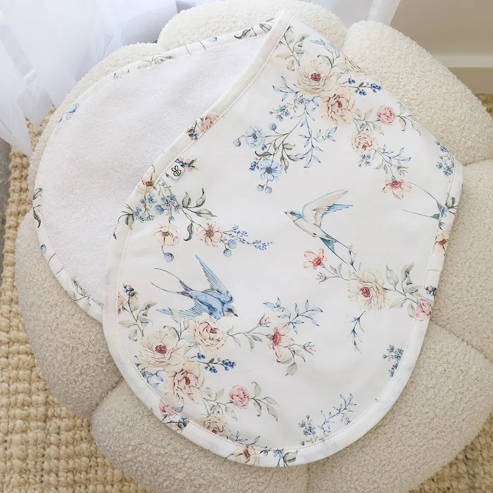Sweet Swallows Organic Cotton Burp Cloth - Parnell Baby Boutique