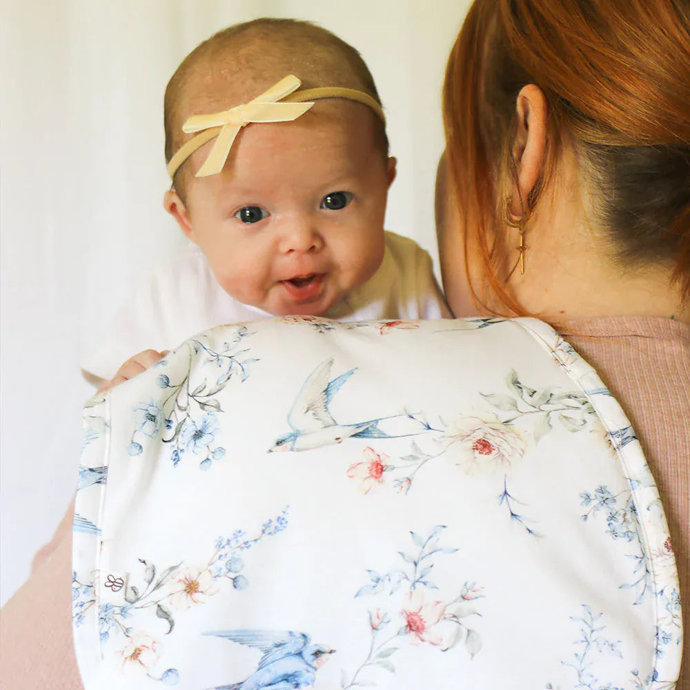 Sweet Swallows Organic Cotton Burp Cloth - Parnell Baby Boutique