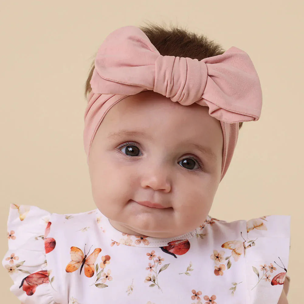 Snuggle Hunny Kids Accessory Hair Lullaby Pink Organic Oversized Bow