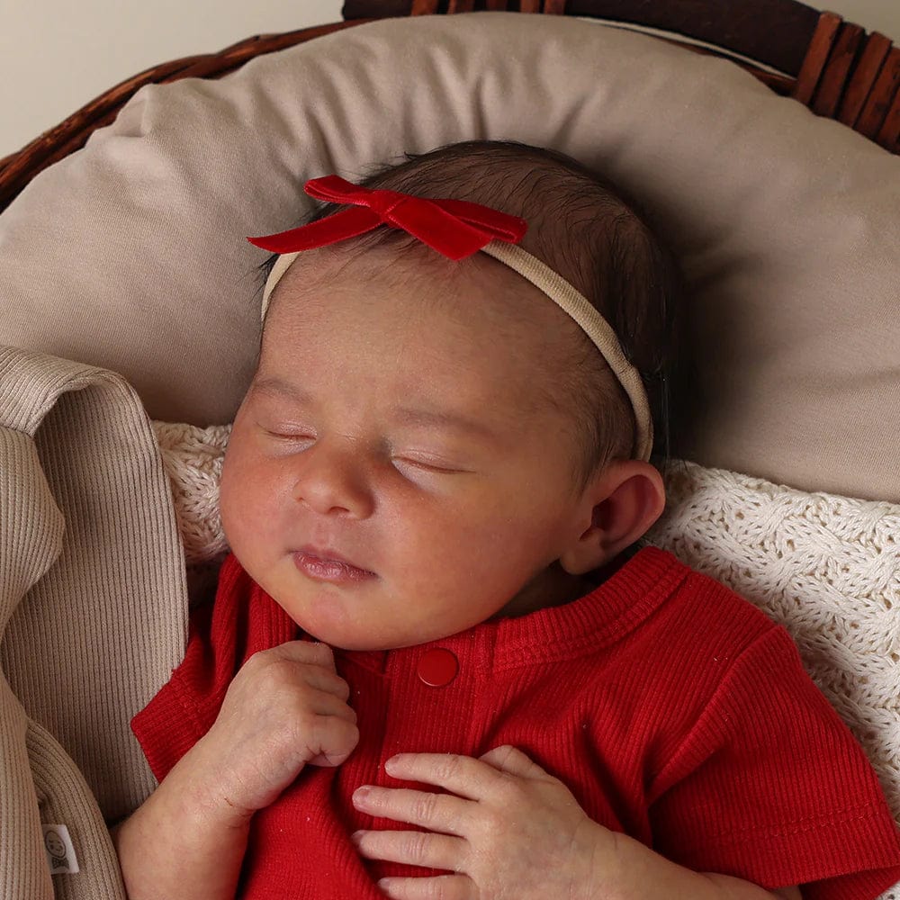 Red Velvet Bow Headband Parnell Baby Boutique