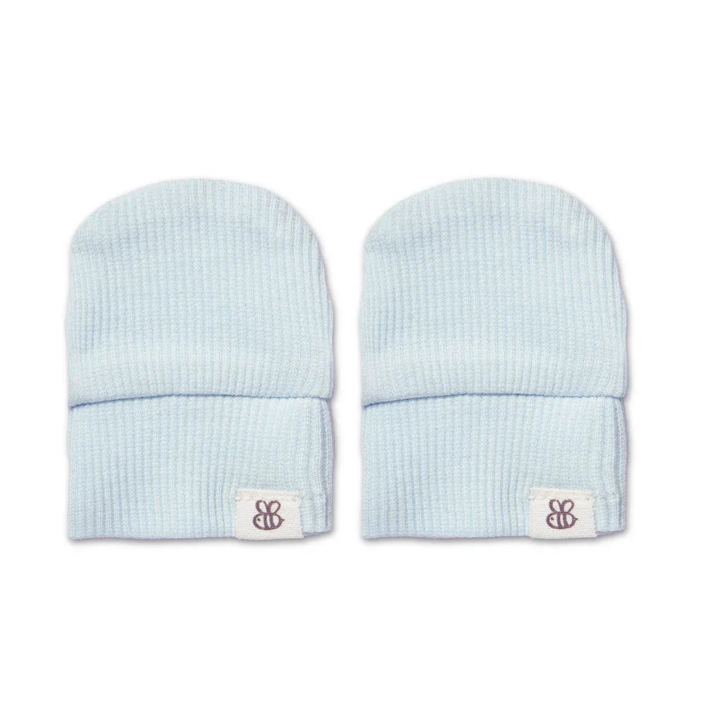Snuggle Hunny Kids Baby Accessory Baby Blue Organic Cotton Rib Mitten