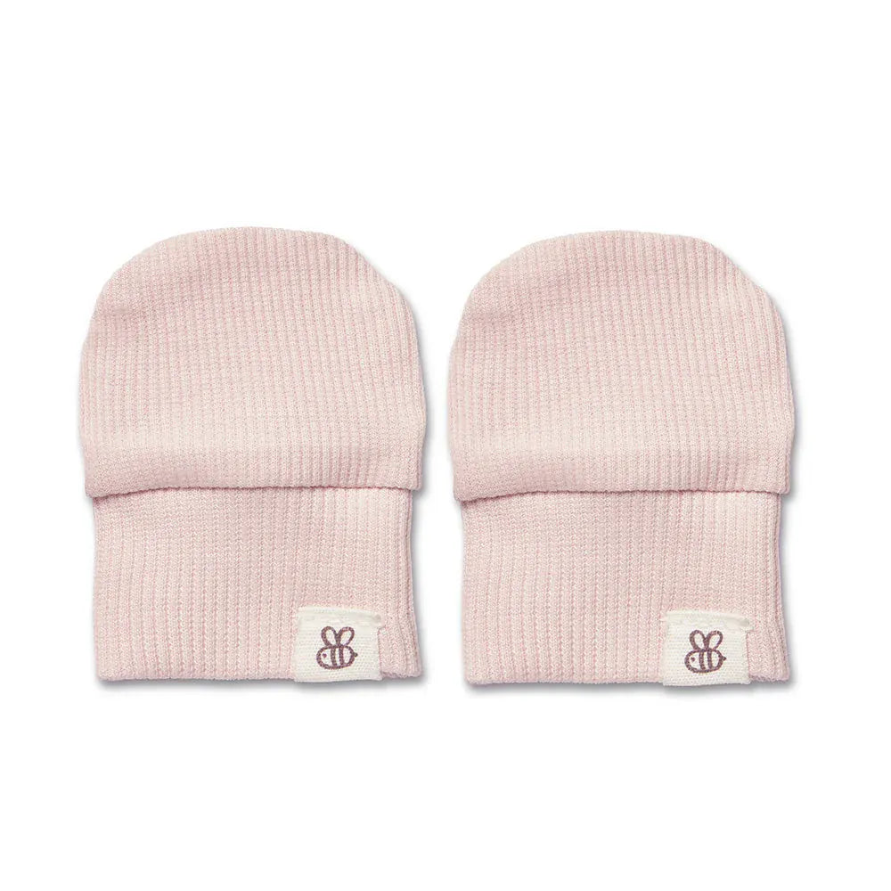 Snuggle Hunny Kids Baby Accessory Baby Pink Organic Cotton Rib Mittens