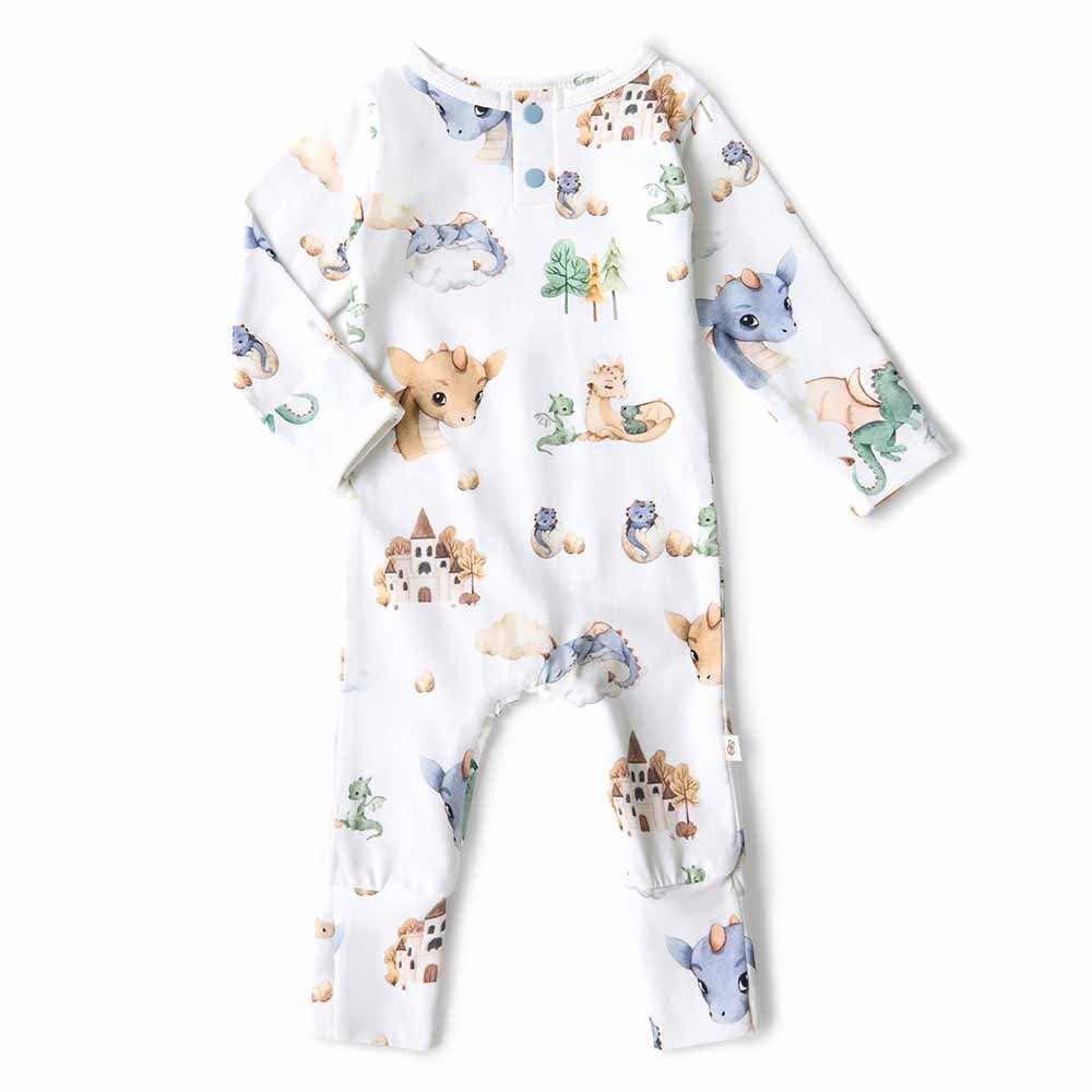 Snuggle Hunny Kids Boys All In Ones Dragon Organic Growsuit