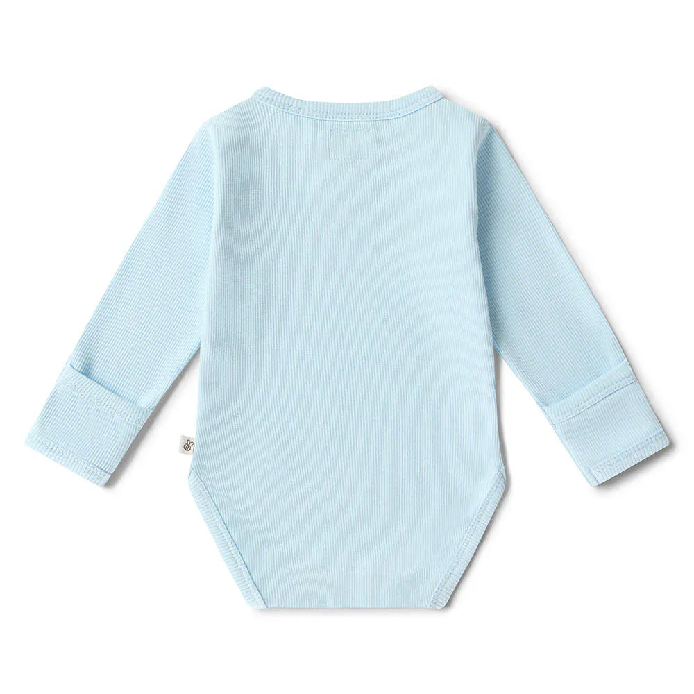 Snuggle Hunny Kids Boys Onesie Baby Blue  Long Sleeve Organic Bodysuit