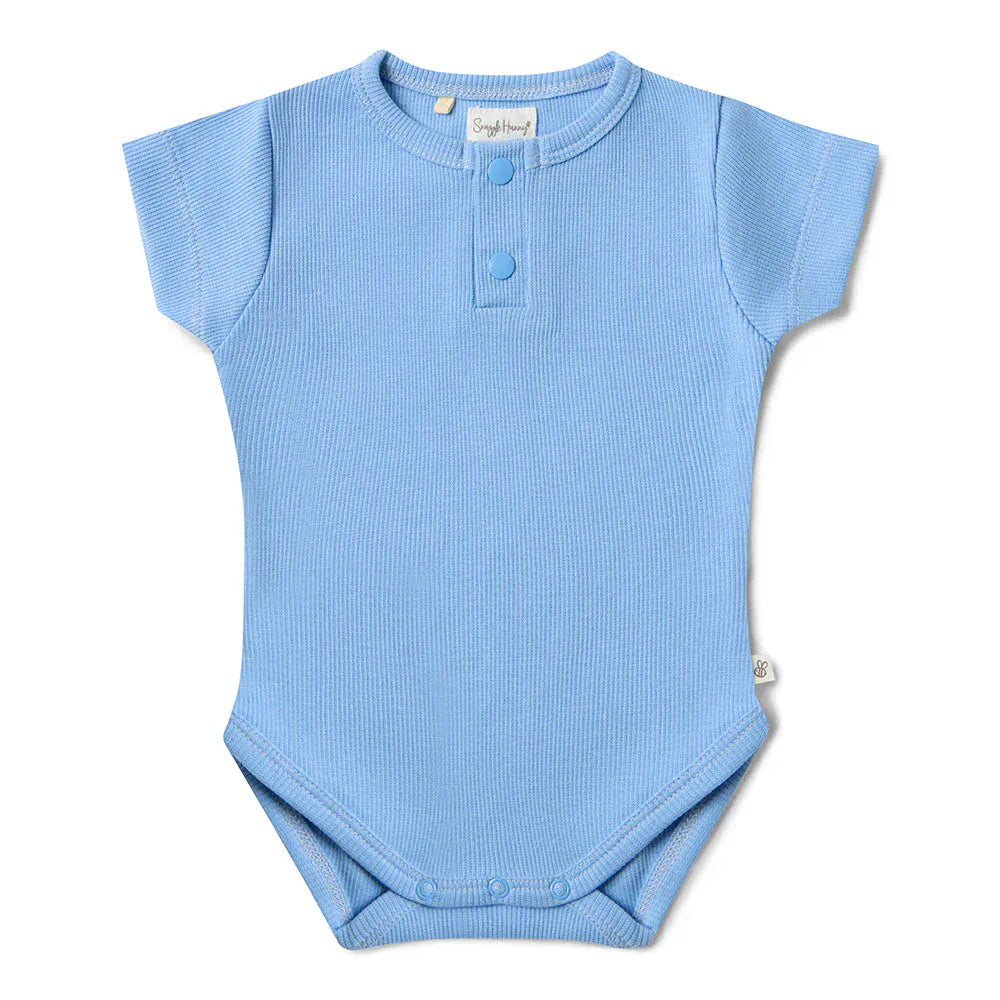 Snuggle Hunny Kids Boys Onesie Bluebell Short Sleeve Organic Bodysuit