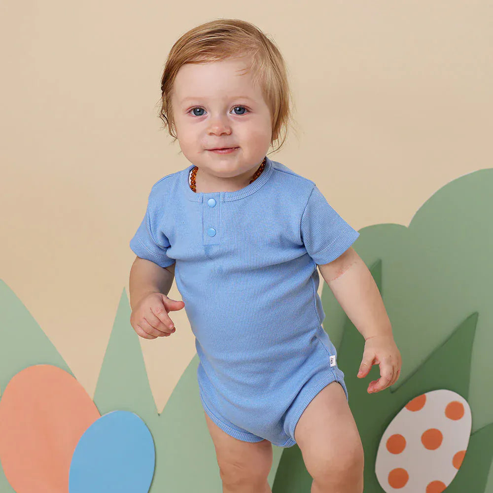 Snuggle Hunny Kids Boys Onesie Bluebell Short Sleeve Organic Bodysuit