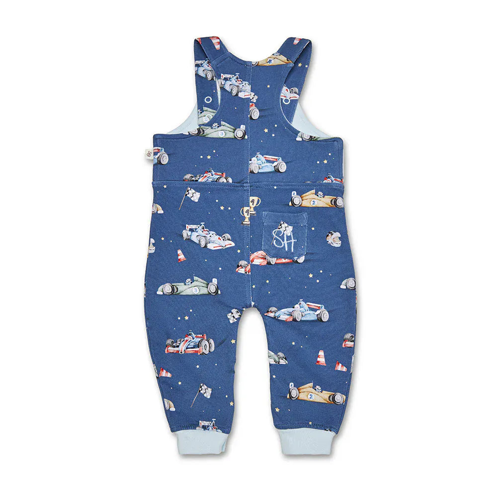 Snuggle Hunny Kids Boys Onesie Little Racers Organic Snuggle Overalls