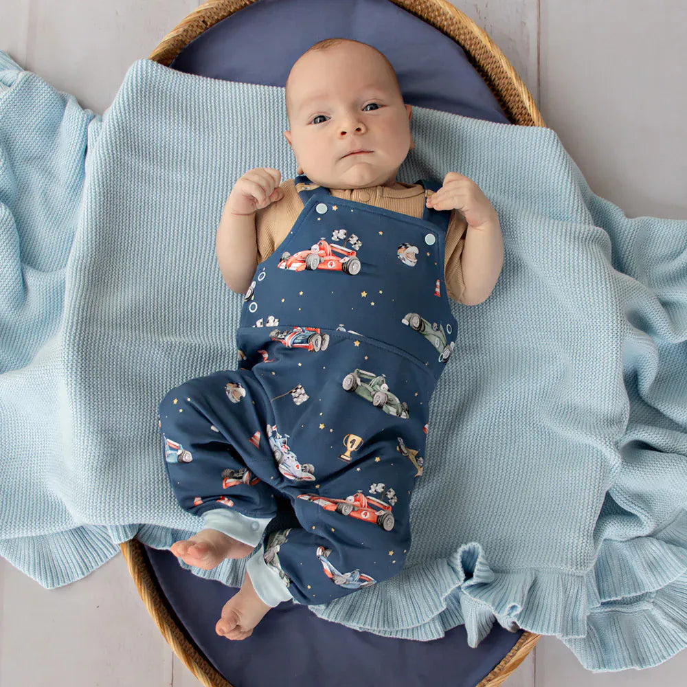 Snuggle Hunny Kids Boys Onesie Little Racers Organic Snuggle Overalls