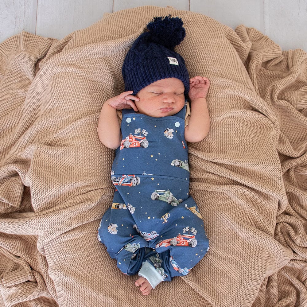 Snuggle Hunny Kids Boys Onesie Little Racers Organic Snuggle Overalls