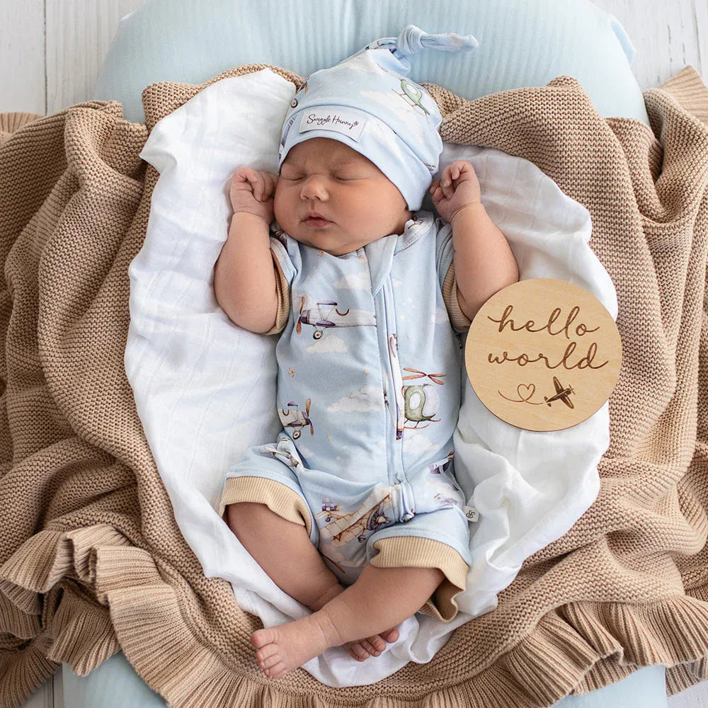 Snuggle Hunny Kids Boys Onesie Taking Flight Organic Snuggle Shortie