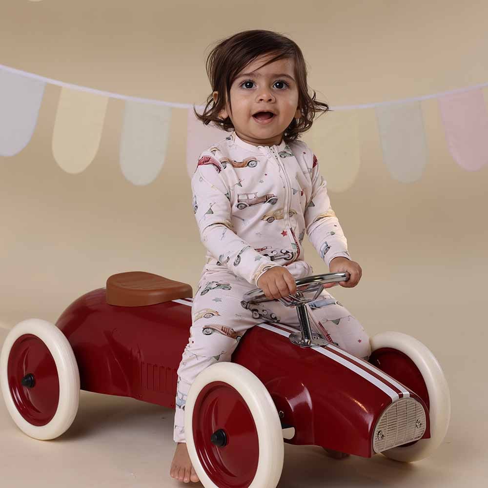 Snuggle Hunny Kids Boys Onesie Vintage Cars Organic Snugglesuit Convertible Romper