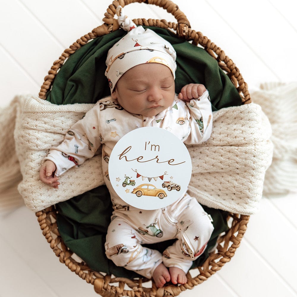 Snuggle Hunny Kids Boys Onesie Vintage Cars Organic Snugglesuit Convertible Romper
