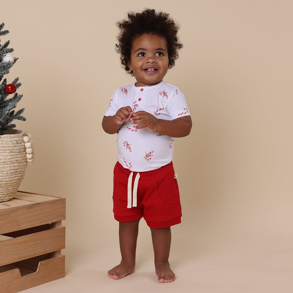 Snuggle Hunny Kids Boys Pants NB Red Organic Shorts
