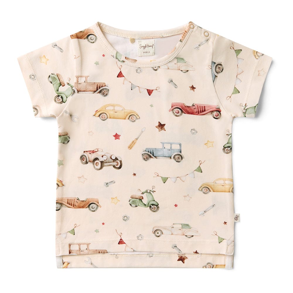Snuggle Hunny Kids Boys Tops 1Y Vintage Cars Organic T-Shirt