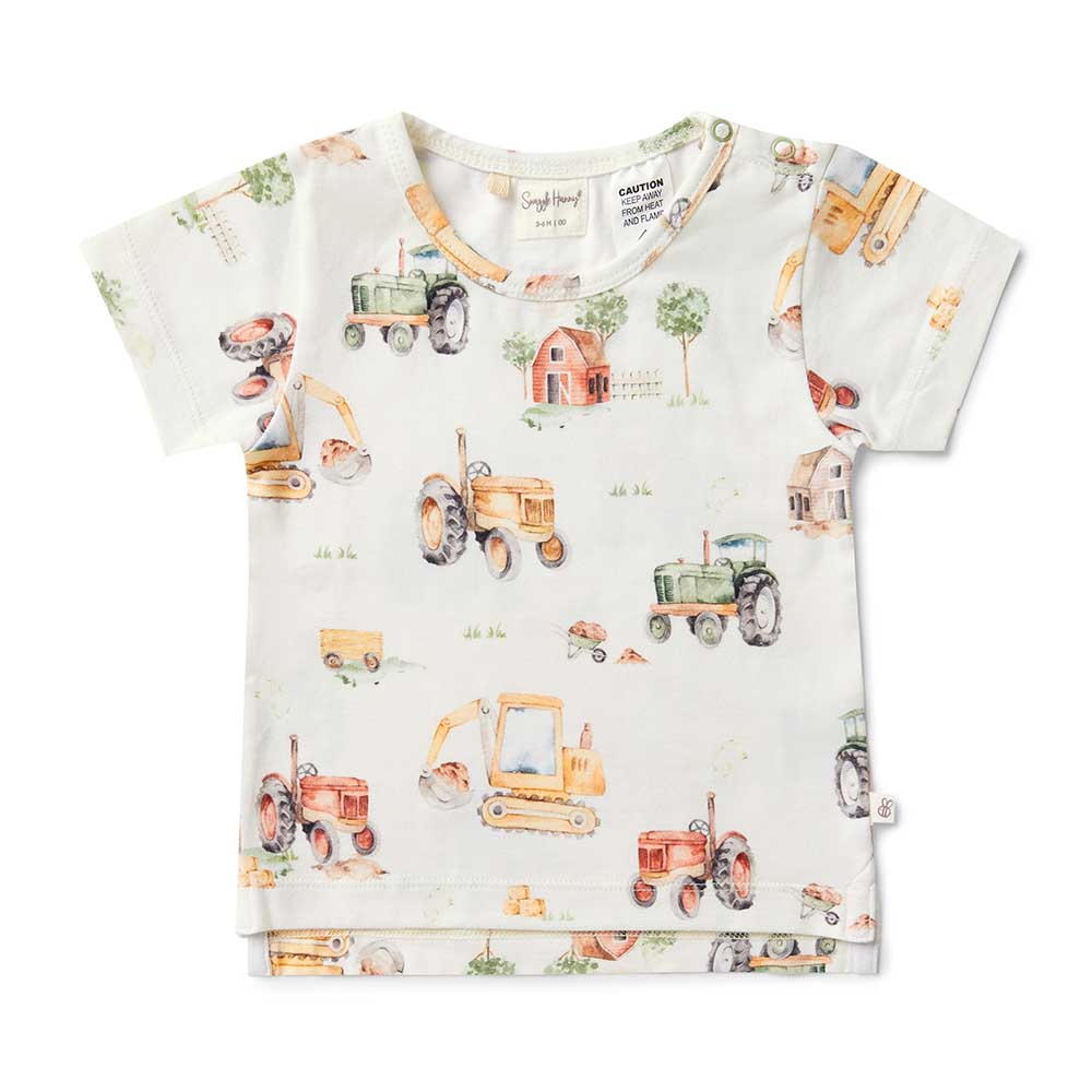 Snuggle Hunny Kids Boys Tops Diggers & Tractors Organic T-Shirt