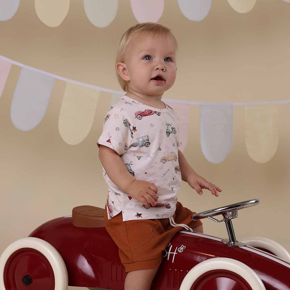 Snuggle Hunny Kids Boys Tops Vintage Cars Organic T-Shirt