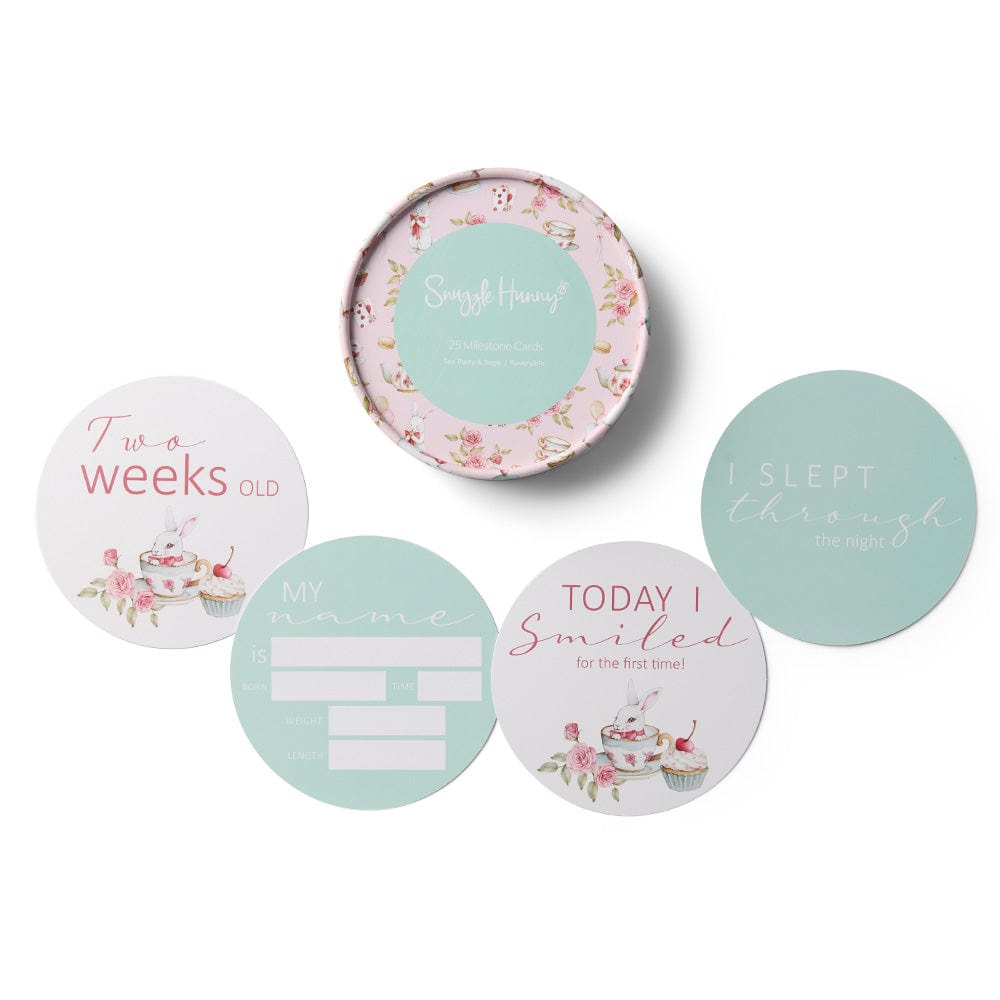 Snuggle Hunny Kids Gift Misc Alice's Tea Party Reversible Milestone Cards