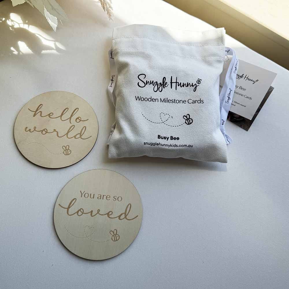 Snuggle Hunny Kids Gift Misc Busy Bee Wooden Milestone Cards