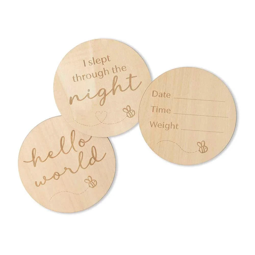Snuggle Hunny Kids Gift Misc Busy Bee Wooden Milestone Cards