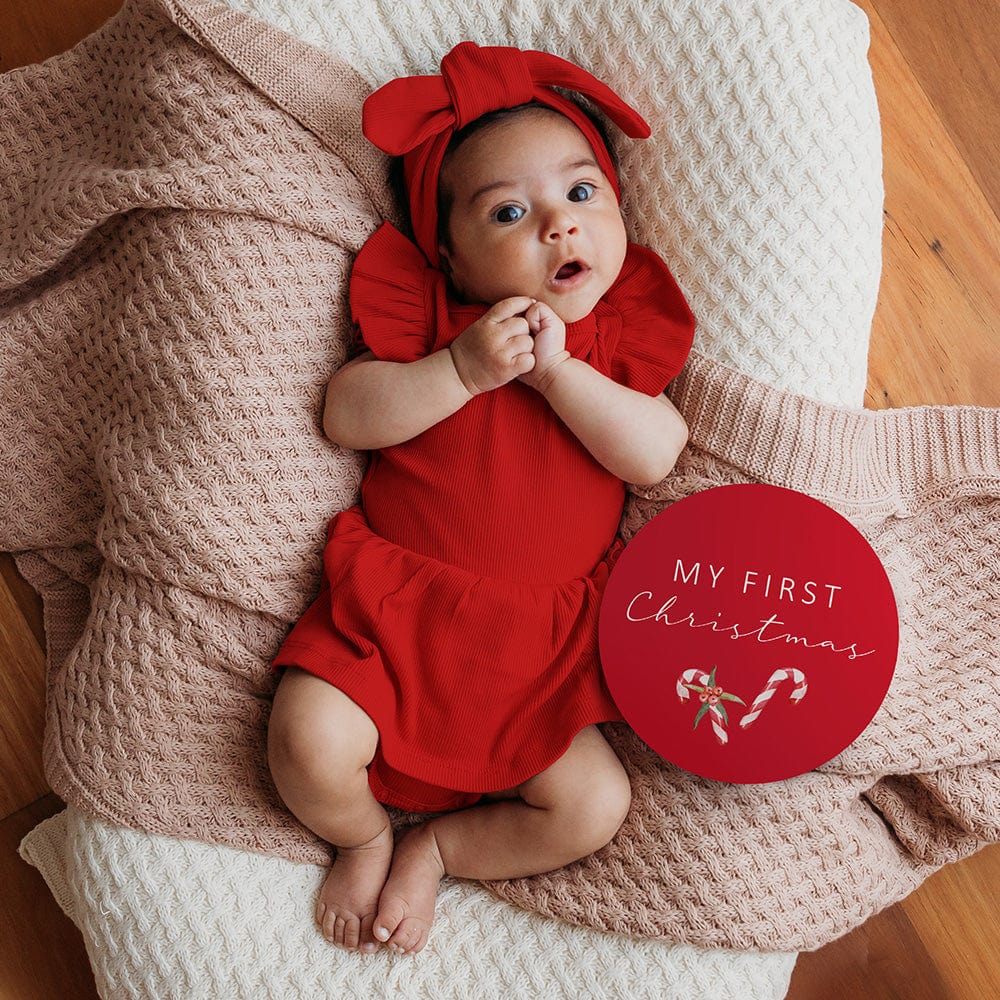 Snuggle Hunny Kids Girls Dress 6-12M Red Short Sleeve Organic Dress