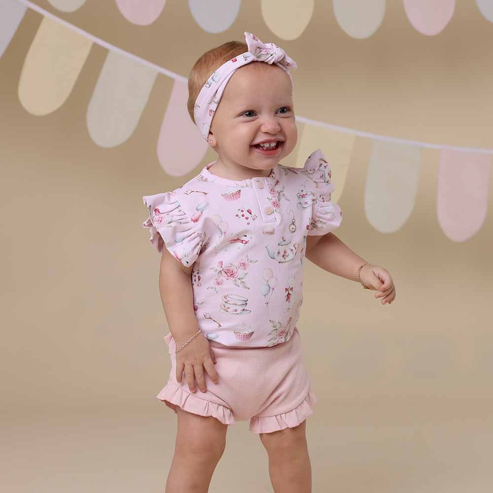 Snuggle Hunny Kids Girls Dress Alice's Tea Party Bodysuit