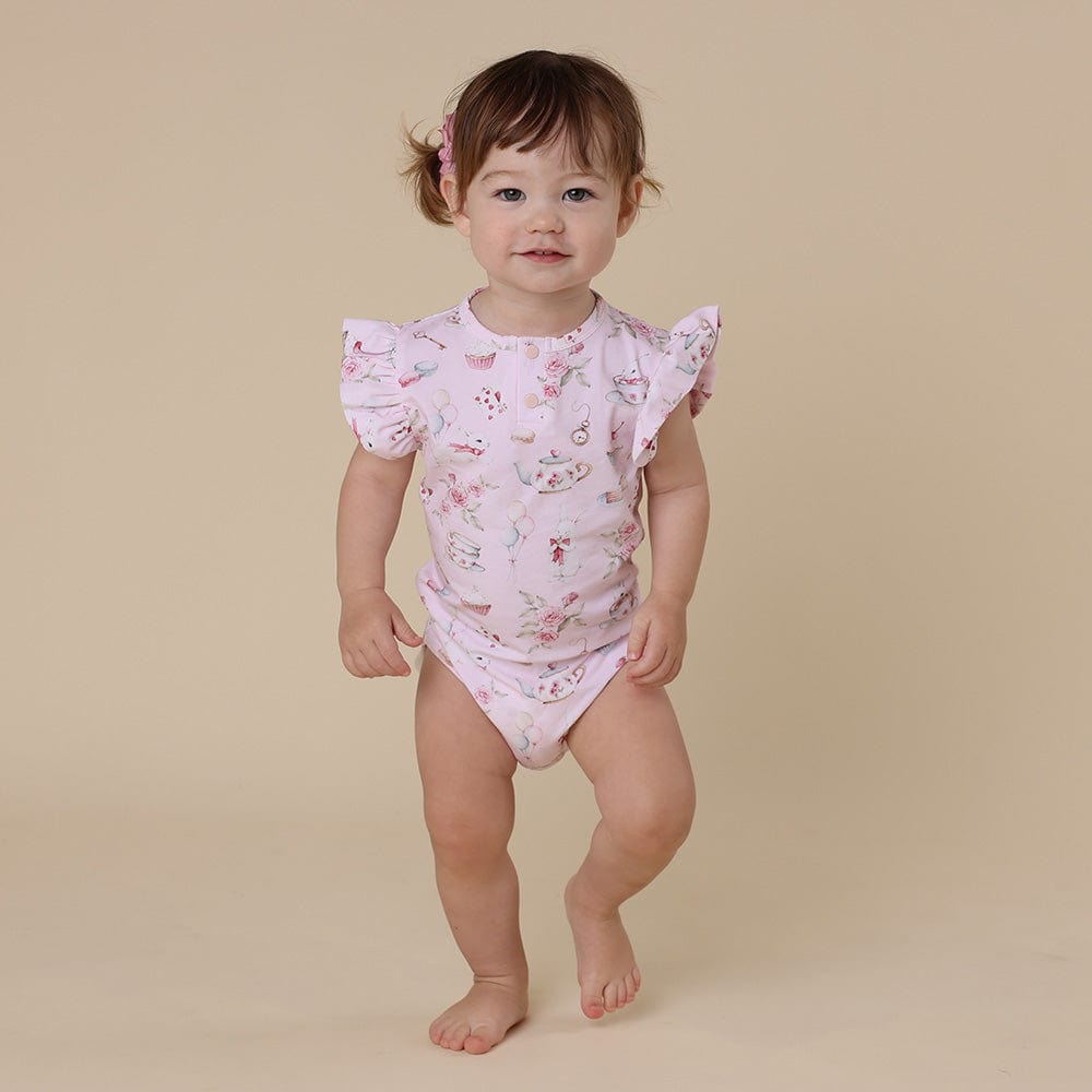 Snuggle Hunny Kids Girls Dress Alice's Tea Party Bodysuit