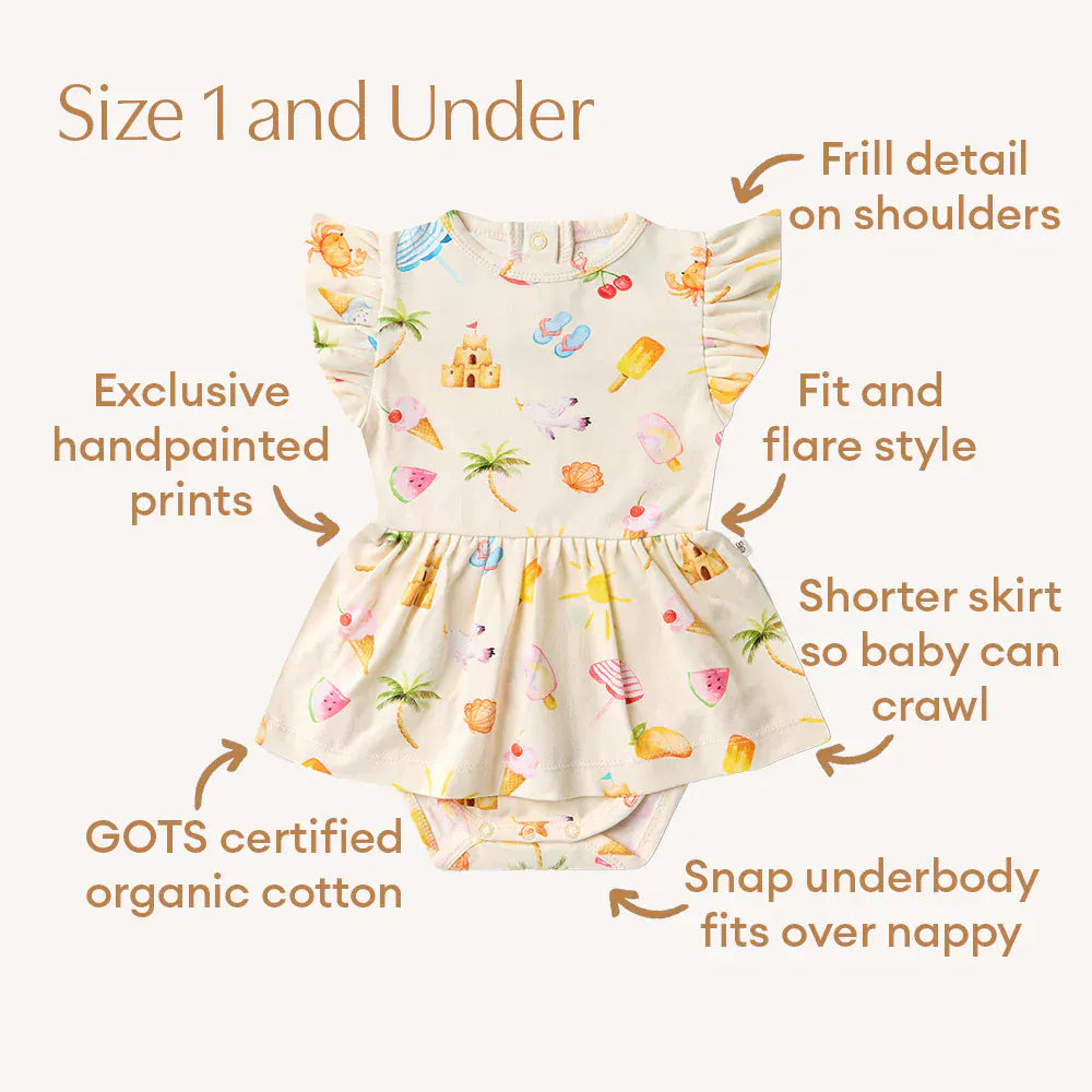 Snuggle Hunny Kids Girls Dress Beach Fun Short Sleeve Organic Dress