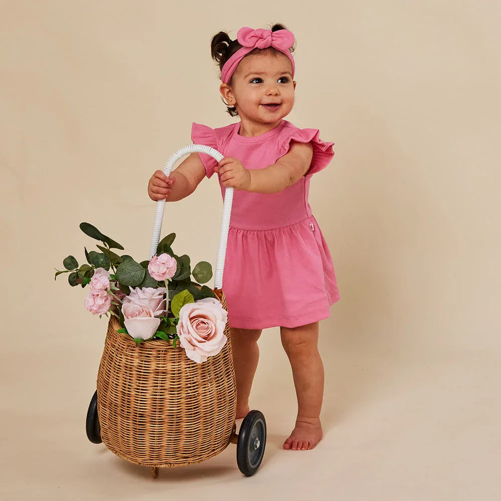 Snuggle Hunny Kids Girls Dress Candy Short Sleeve Organic Dress