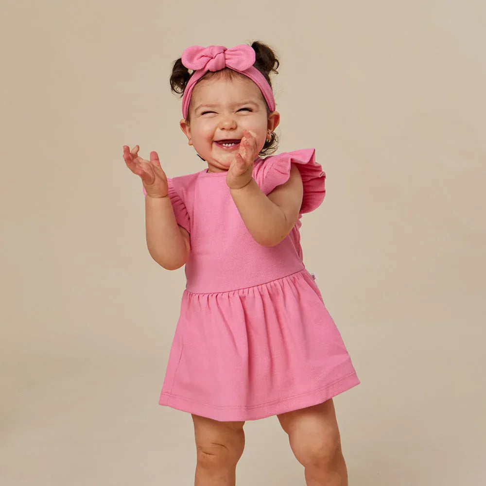 Snuggle Hunny Kids Girls Dress Candy Short Sleeve Organic Dress
