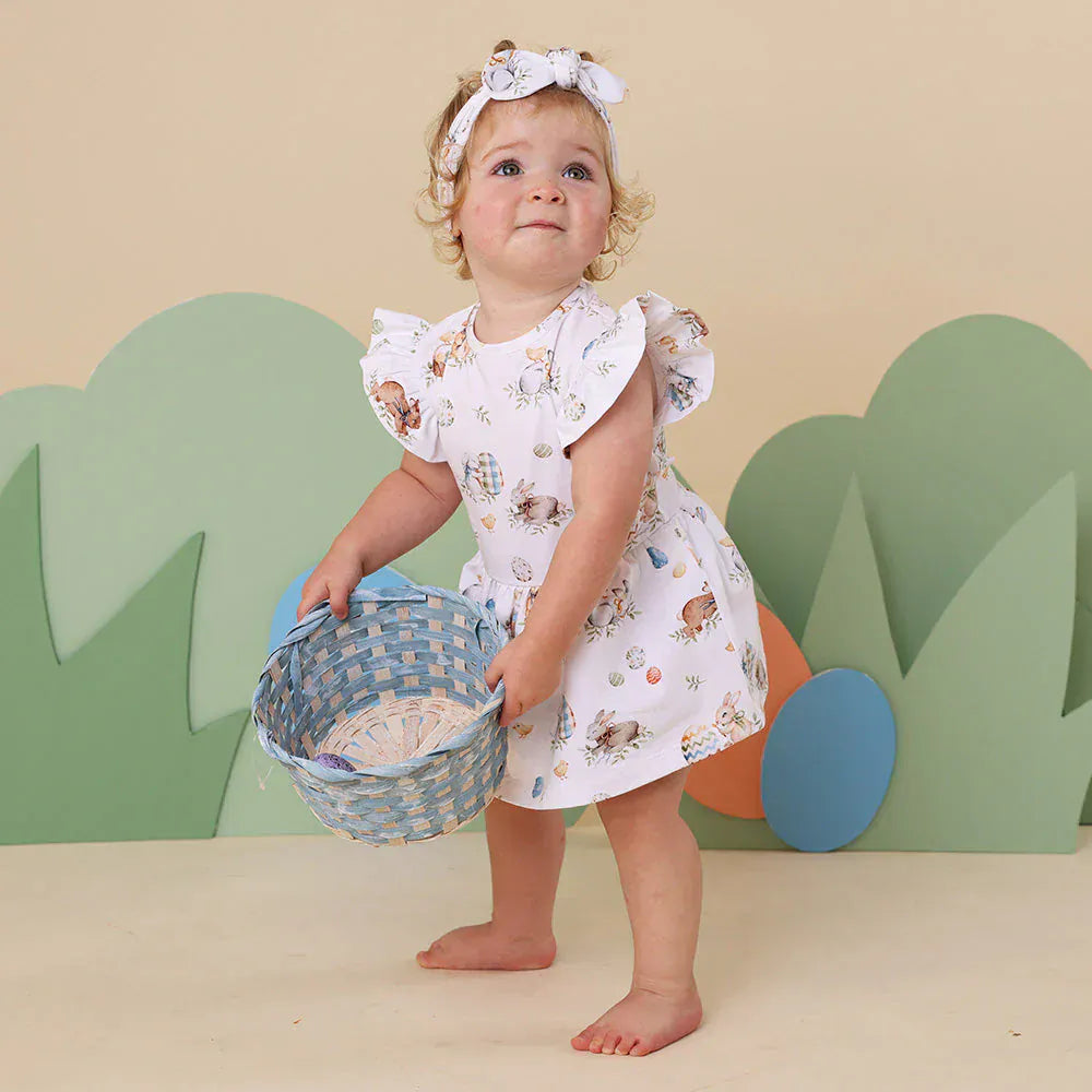 Snuggle Hunny Kids Girls Dress Flopsy Bunnies Short Sleeve Organic Dress