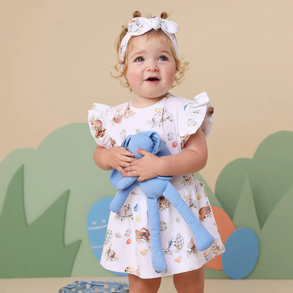 Snuggle Hunny Kids Girls Dress Flopsy Bunnies Short Sleeve Organic Dress