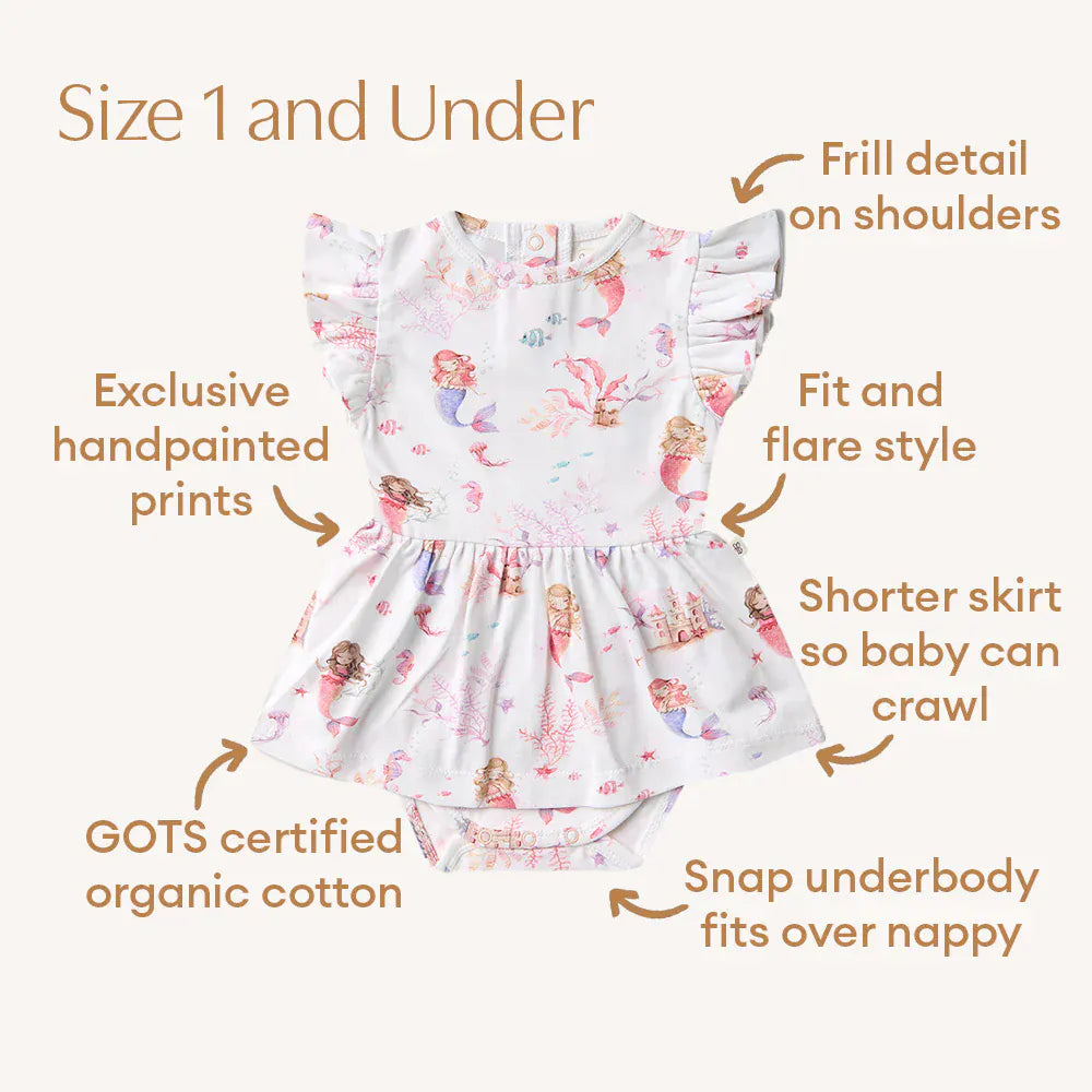 Snuggle Hunny Kids Girls Dress Mermaid Short Sleeve Organic Dress