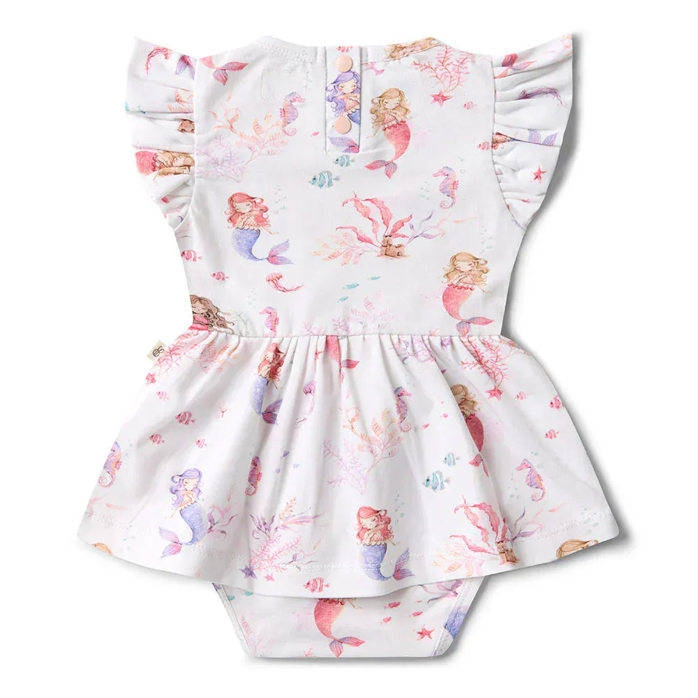 Snuggle Hunny Kids Girls Dress Mermaid Short Sleeve Organic Dress