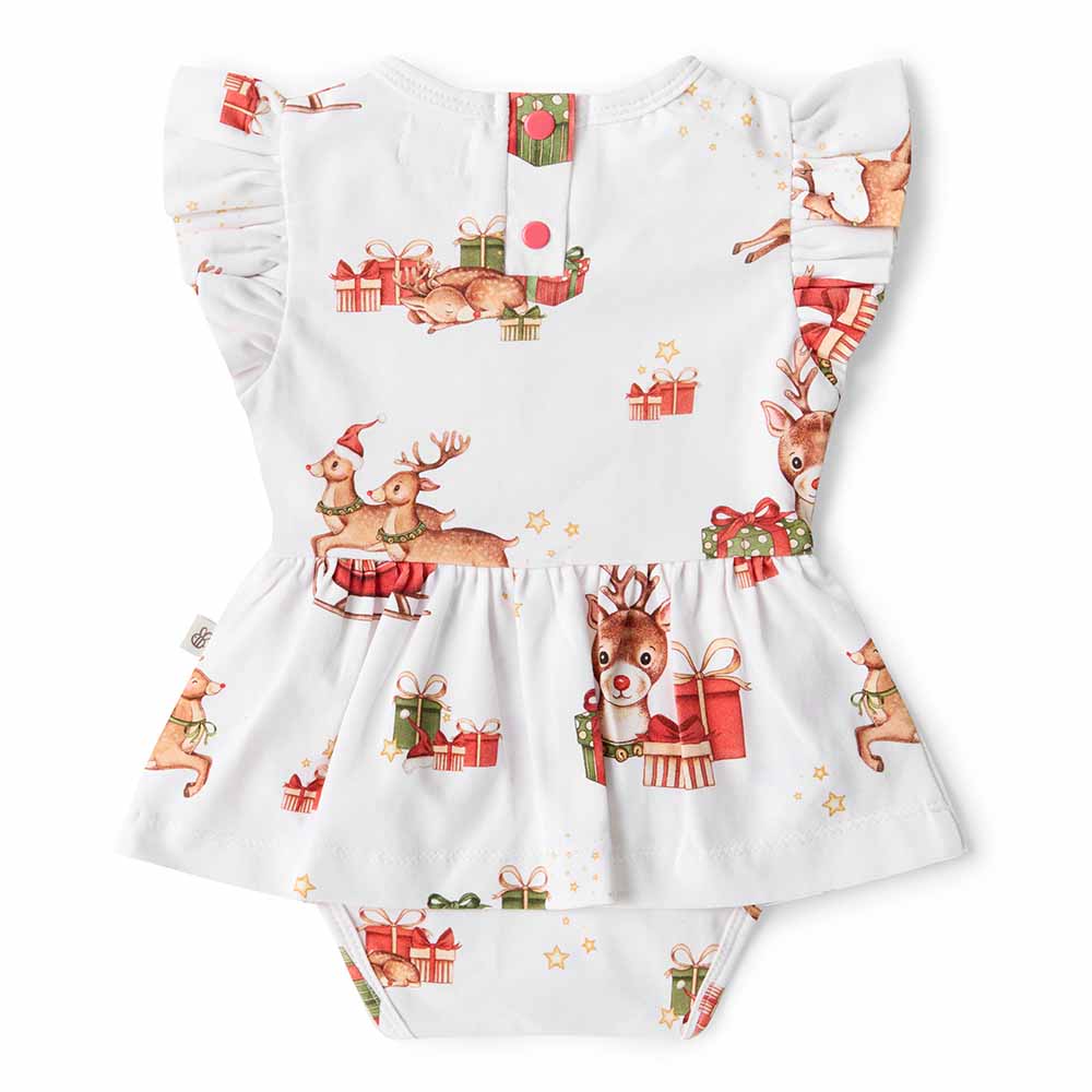 Snuggle Hunny Kids Girls Dress Reindeer Organic Dress