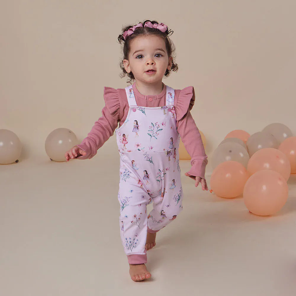 Snuggle Hunny Kids Girls Onesie Fairy Dust Organic Snuggle Overalls
