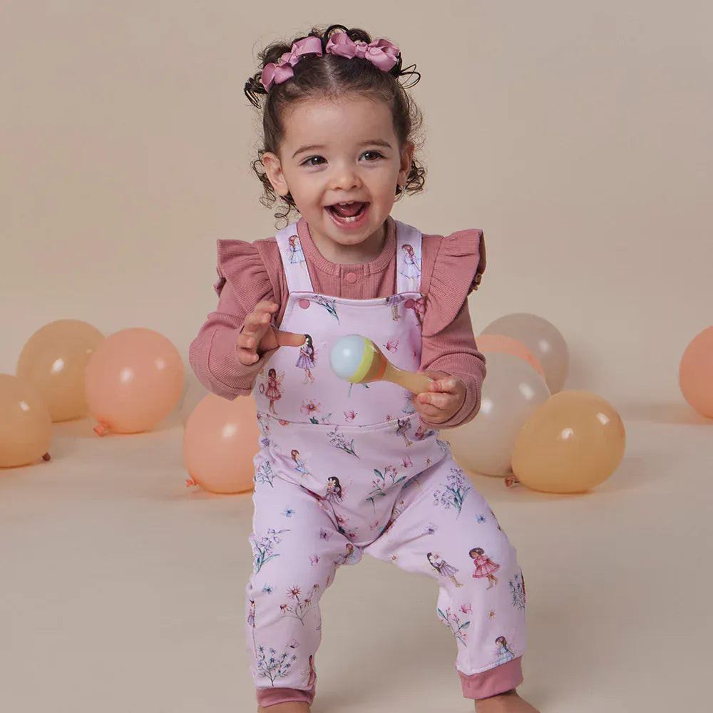 Snuggle Hunny Kids Girls Onesie Fairy Dust Organic Snuggle Overalls