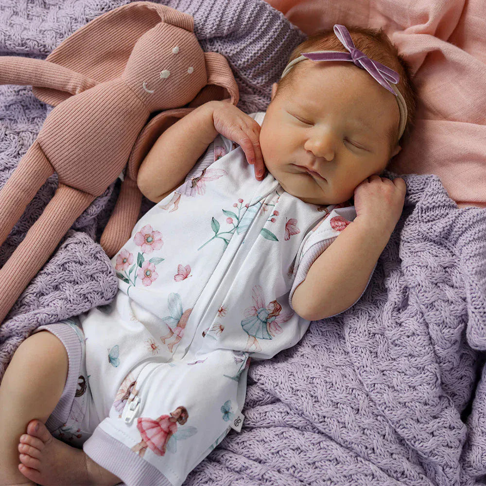 Snuggle Hunny Kids Girls Onesie Fairy Garden Organic Snuggle Shortie