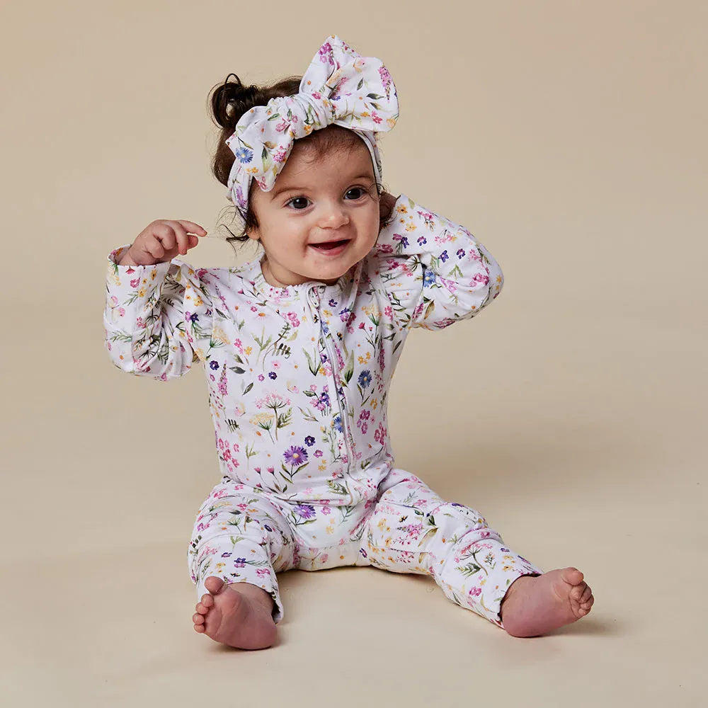 Snuggle Hunny Kids Girls Onesie Gracie Organic Snugglesuit Convertible Romper with Frill