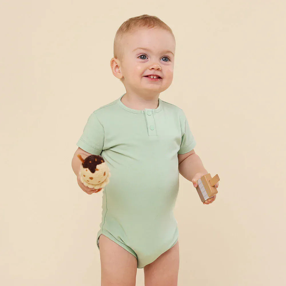 Snuggle Hunny Kids Girls Onesie Mint Short Sleeve Organic Bodysuit