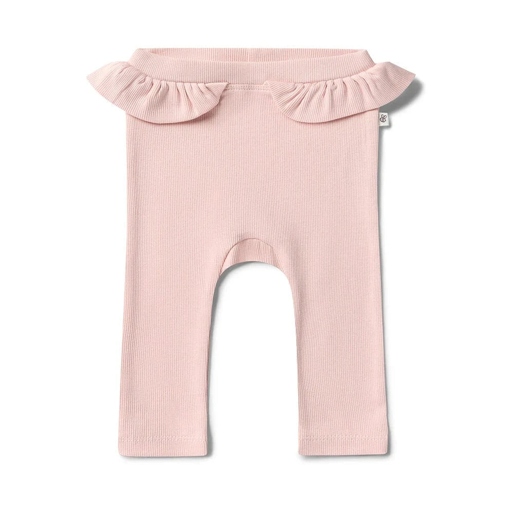 Snuggle Hunny Kids Girls Pants 0-3M Baby Pink Organic Pants with Frill