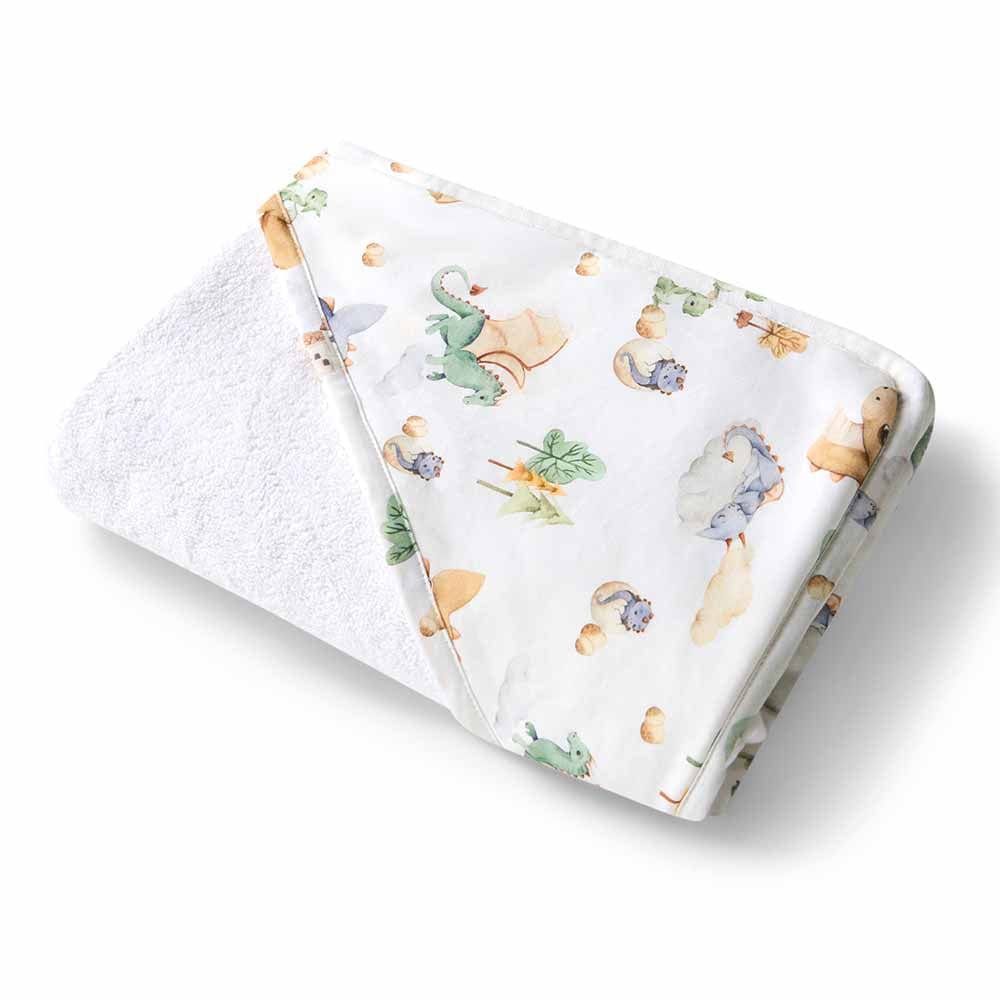 Snuggle Hunny Kids Linen Bath Dragon Organic Hooded Baby Towel