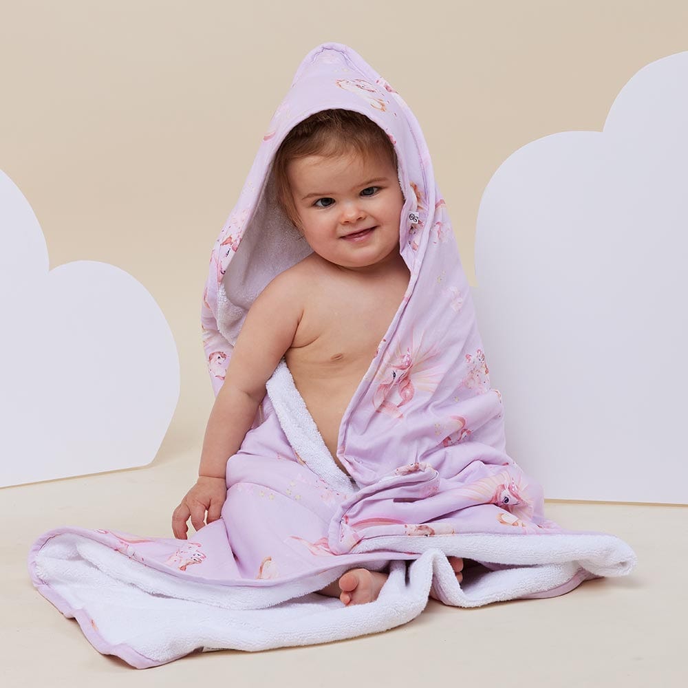 Snuggle Hunny Kids Linen Bath Unicorn Organic Hooded Baby Towel