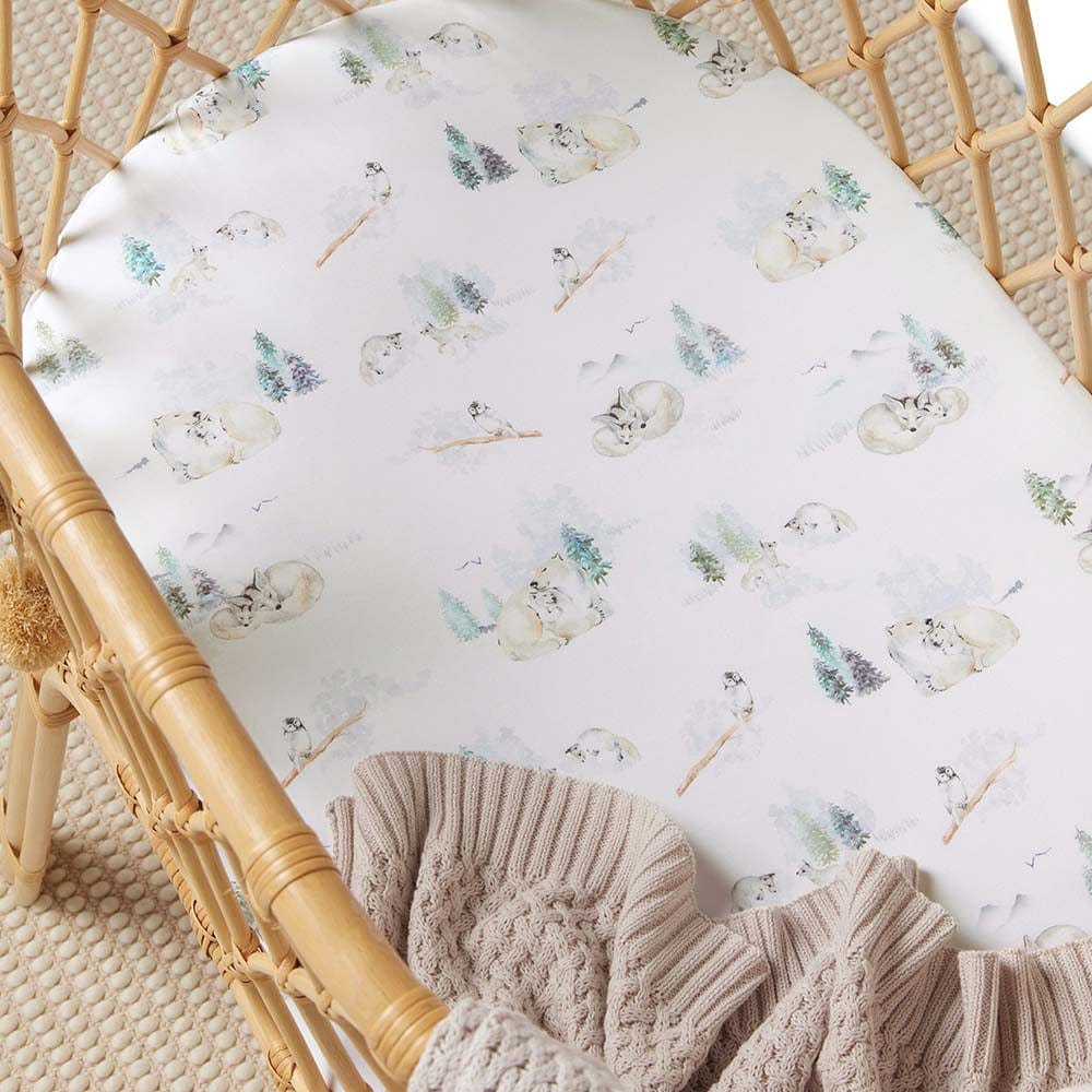 Snuggle Hunny Kids Linen Sheets Arctic Organic Bassinet Sheet / Change Pad Cover