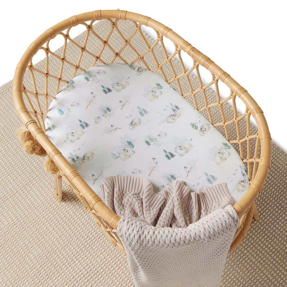 Snuggle Hunny Kids Linen Sheets Arctic Organic Bassinet Sheet / Change Pad Cover