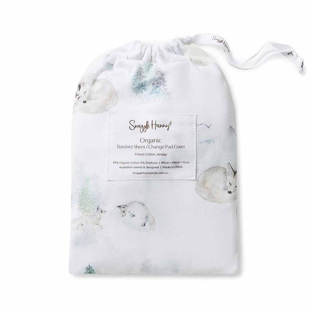 Snuggle Hunny Kids Linen Sheets Arctic Organic Bassinet Sheet / Change Pad Cover