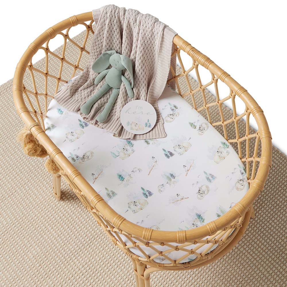 Snuggle Hunny Kids Linen Sheets Arctic Organic Bassinet Sheet / Change Pad Cover