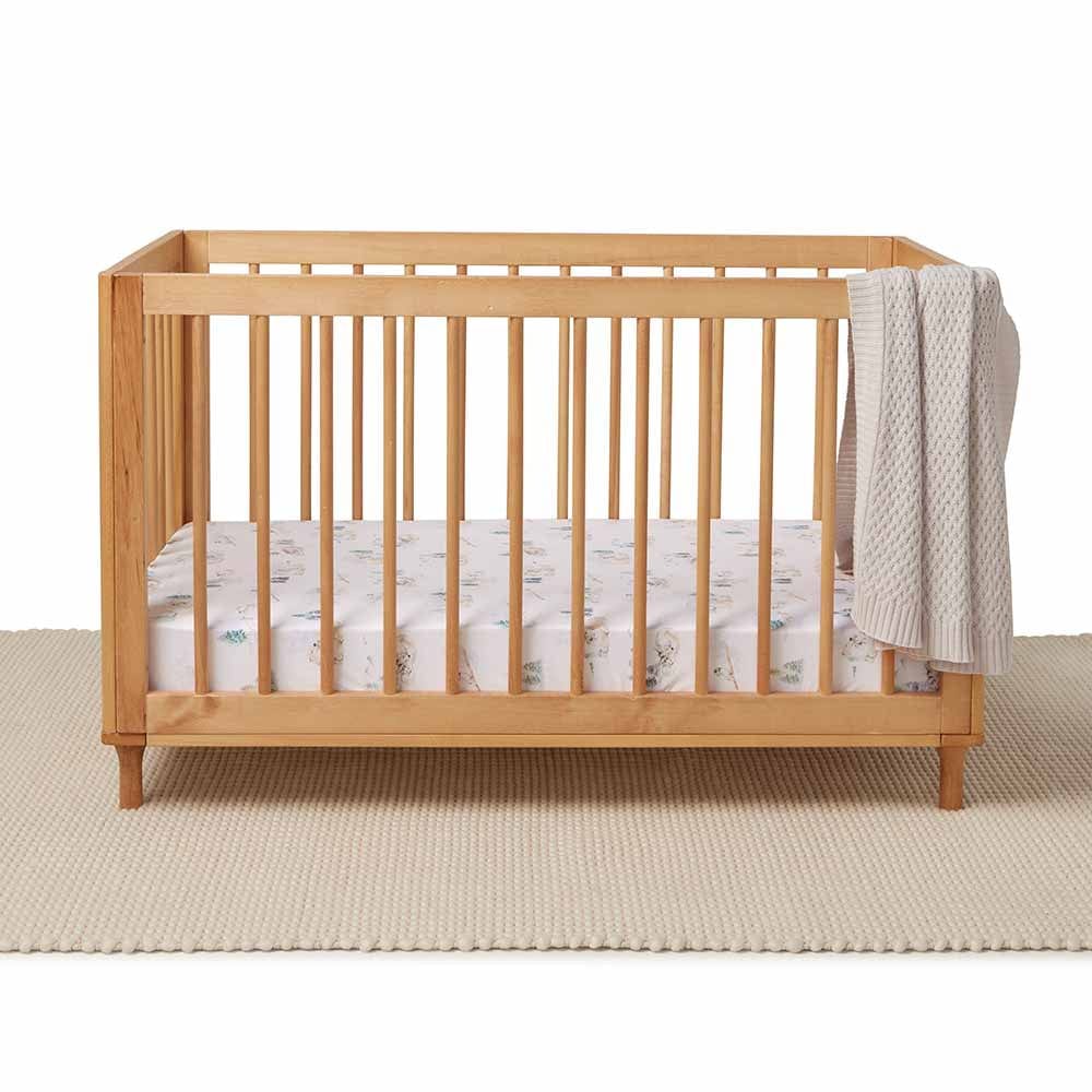 Snuggle Hunny Kids Linen Sheets Arctic Organic Fitted Cot Sheet