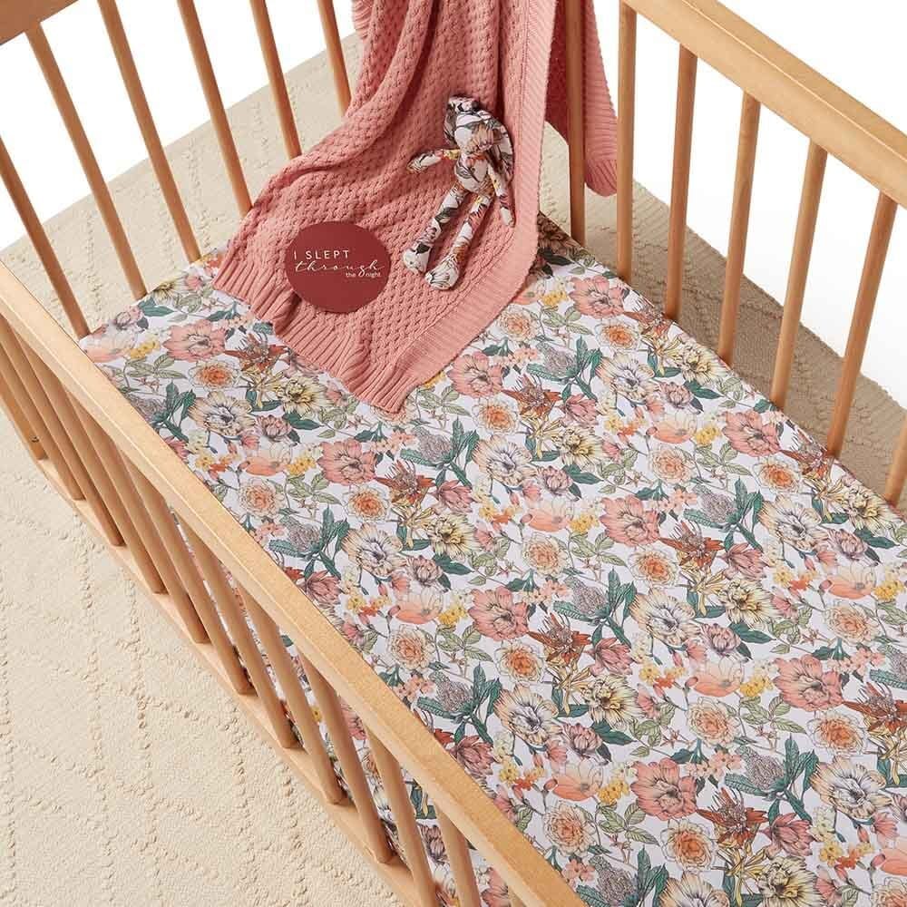 Snuggle Hunny Kids Linen Sheets Australiana Snuggle Hunny Organic Fitted Cot Sheet