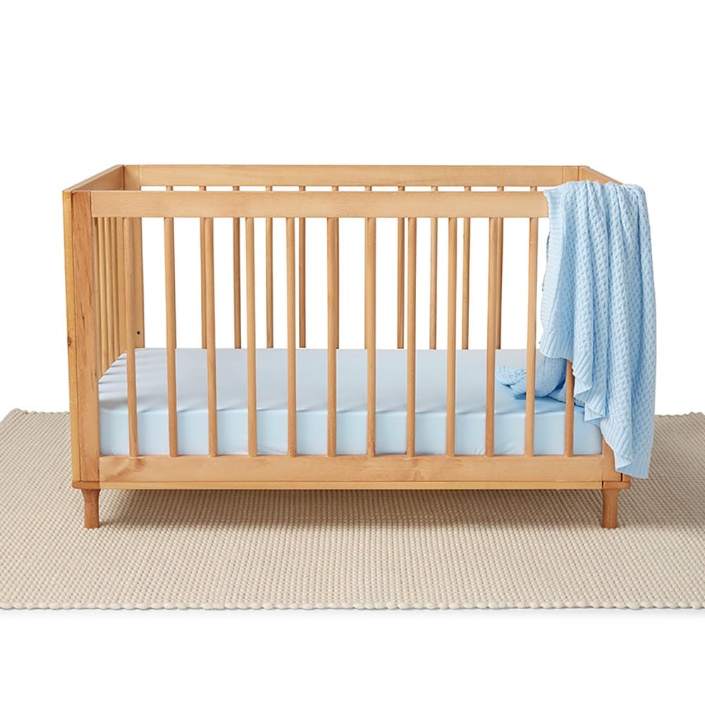 Blue cot sheets sale